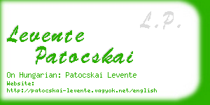 levente patocskai business card